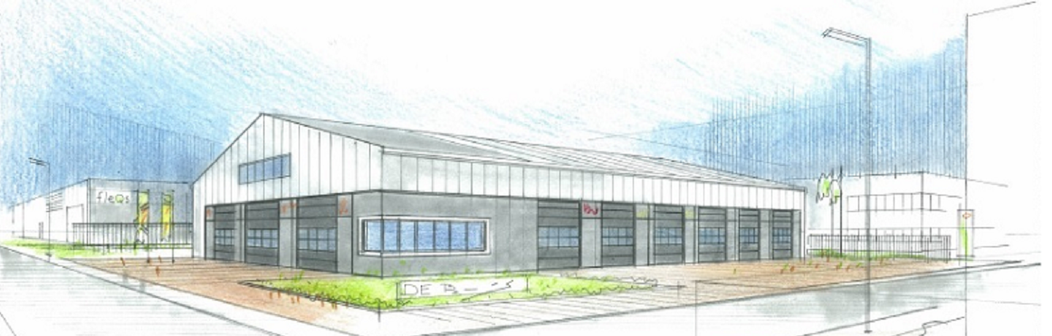 Nieuwbouw bedrijfs- en opslagunits De Loswal Drachten.